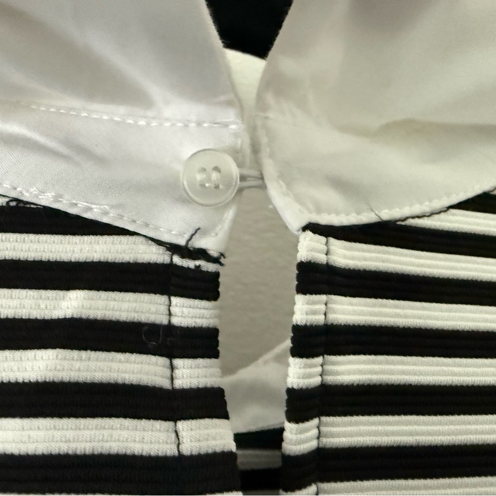 Zara Striped Short Sleeve Mini Dress with Collar size large - Picture 6 of 9